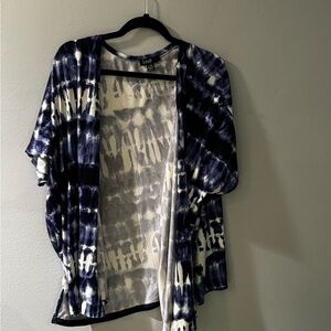 Love Navy and White Tie-Dye Kimono